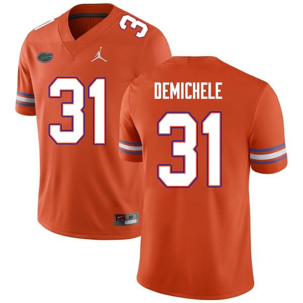 Men's NCAA Florida Gators Chase DeMichele #31 Stitched Authentic Nike Orange College Football Jersey UVM6165TJ